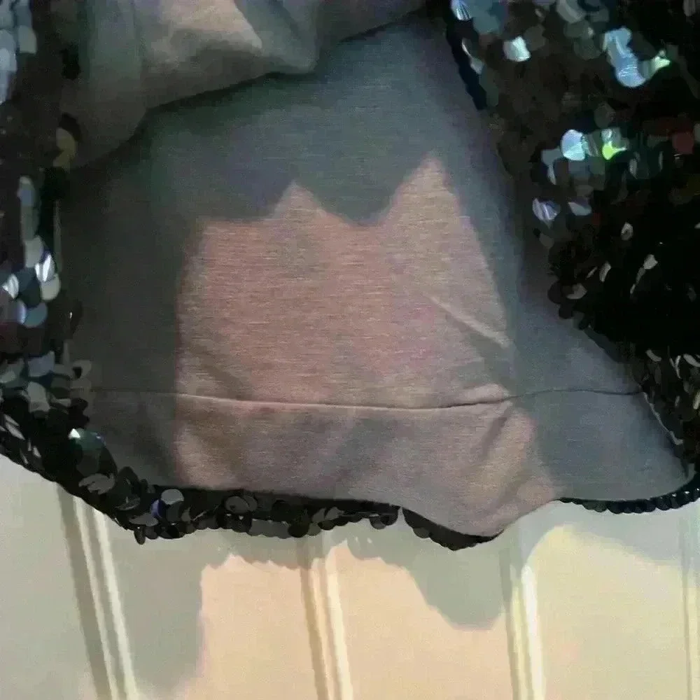 Poof Couture Black Sequin Mini Skirt Ladies Size Medium NWT Holiday Perfect - Picture 2 of 8